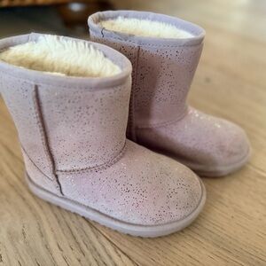 Ugg Sparkly Lilac Boots with Faux Fur Lining